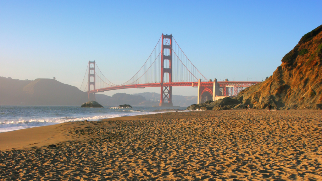 baker beach in san francisco view of the golden gate bridge from baker beach in san francisco