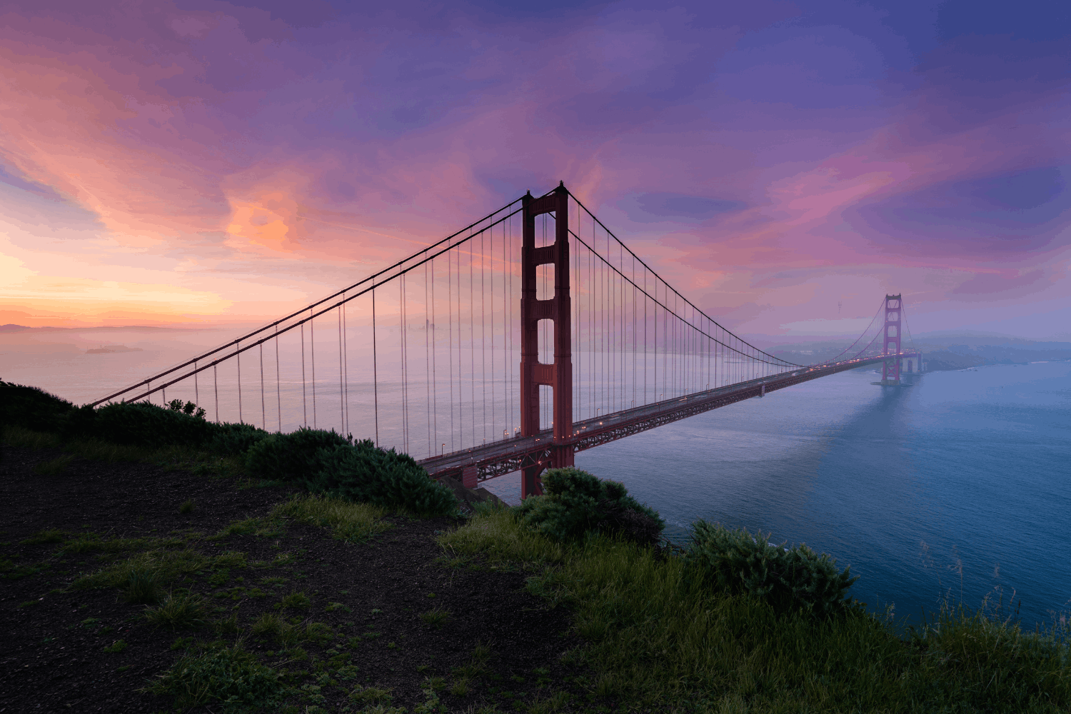 battery spencer park san francisco viewpoint battery spencer park in san francisco at sunrise