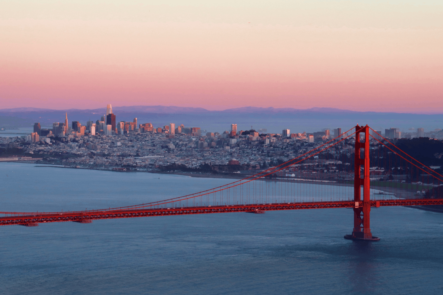 best view in san francisco from hawk hill best view of san francisco from hawk hill, looking at the golden gate bridge at sunrise