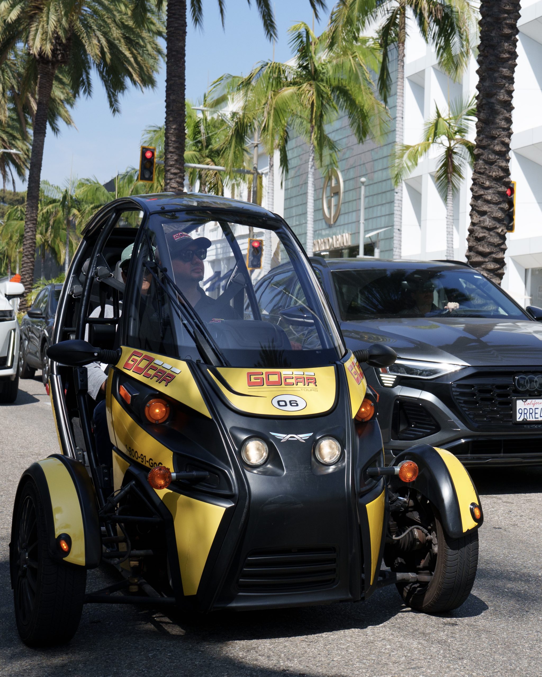Image of the back of a GoCar eSport near Red Rock Canyon in Las Vegas